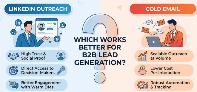 LinkedIn Outreach vs Cold Email: Which Works Better for B2B Lead Generation?